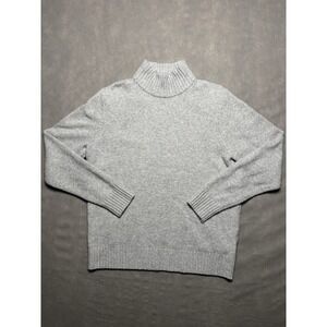 Amazon Essentials Men's Large Gray Fleece Turtleneck Sweater Knit